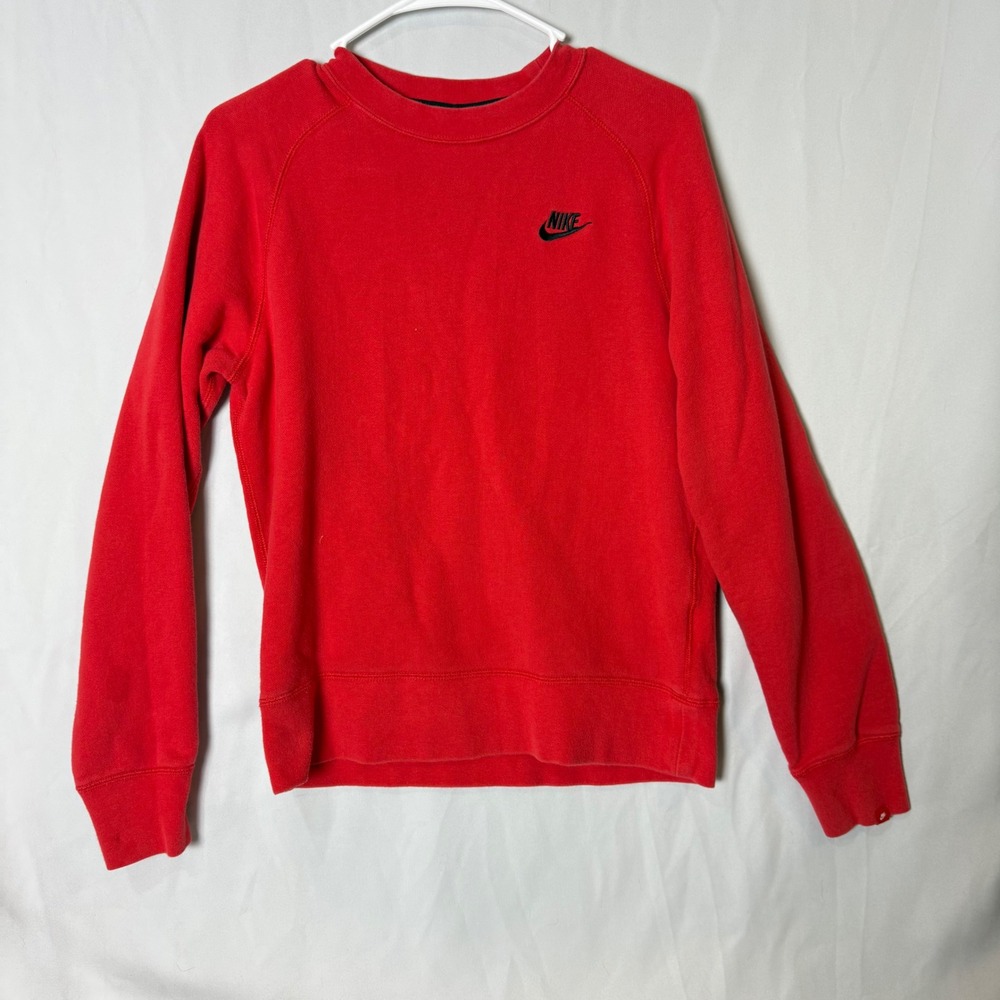 Nike Red Crew Neck Sweatshirt Long Sleeve Small Youth Kids Boys Girls Activewear